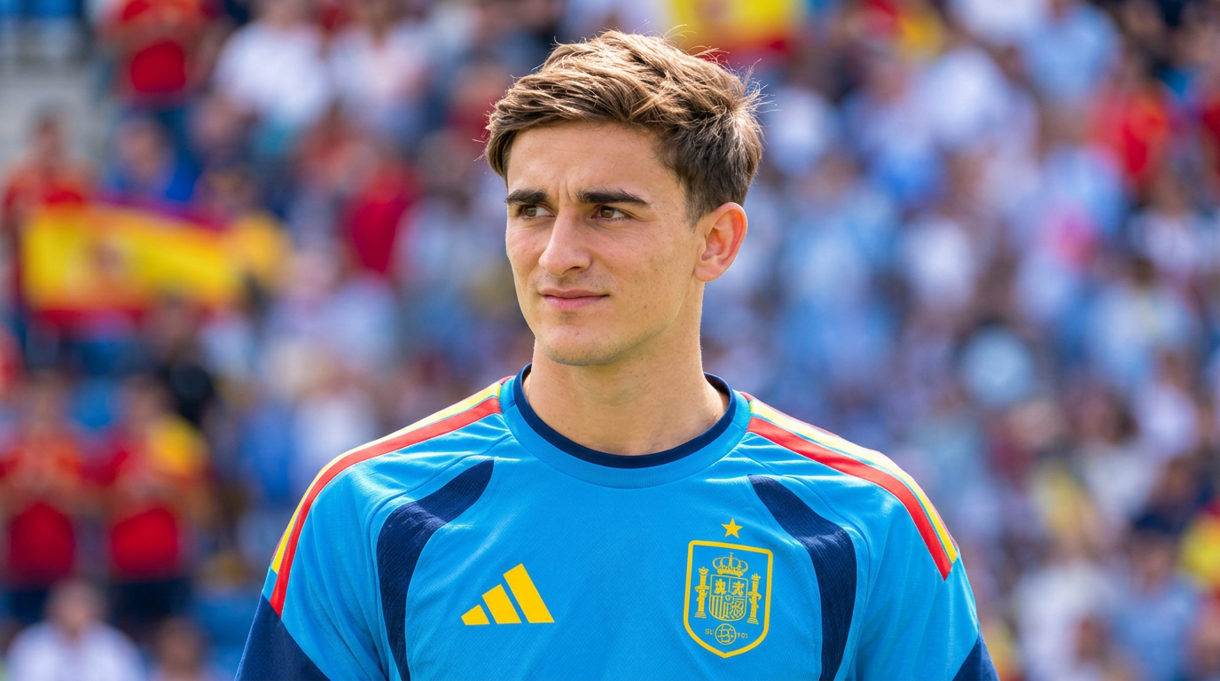 Gavi net worth 2026 – wearing the Spain national football team jersey during a match