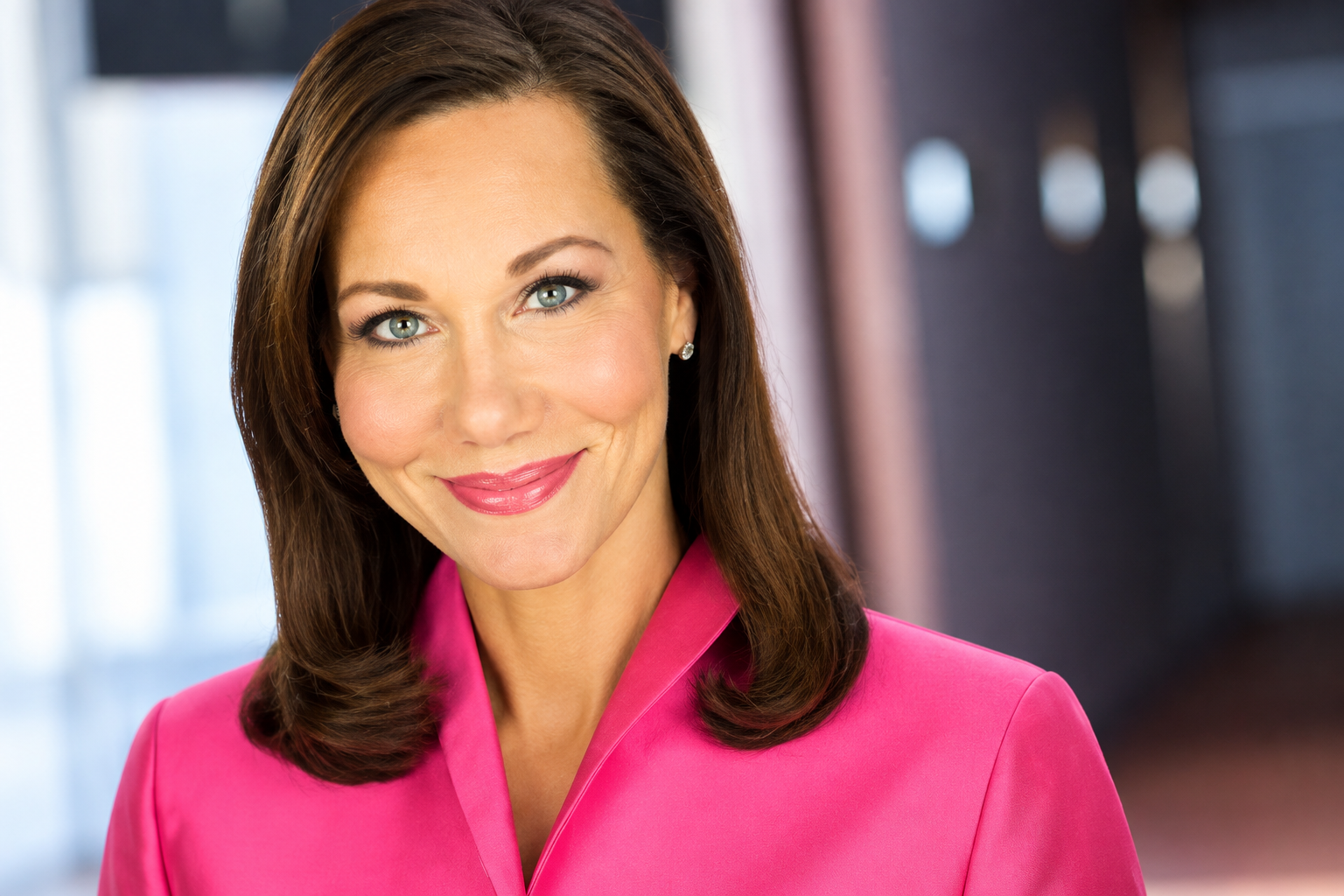 Lori Pinson net worth 2026 – smiling in a bright pink blazer