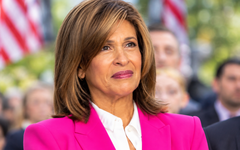 Hoda Kotb net worth 2026 – smiling in a bright pink blazer at a public event