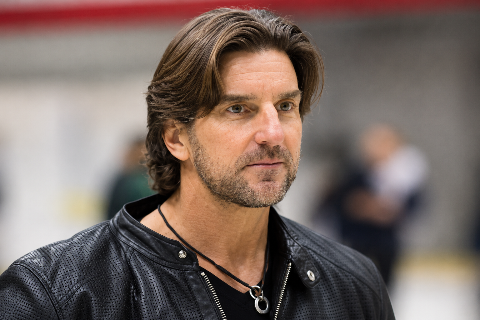 Brett James net worth 2026 – wearing a black leather jacket in a candid portrait